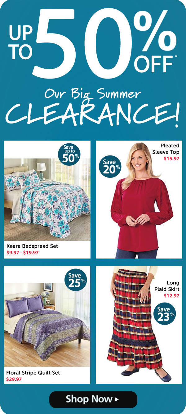Up to 50 off Our Big Summer Clearance! carol wright
